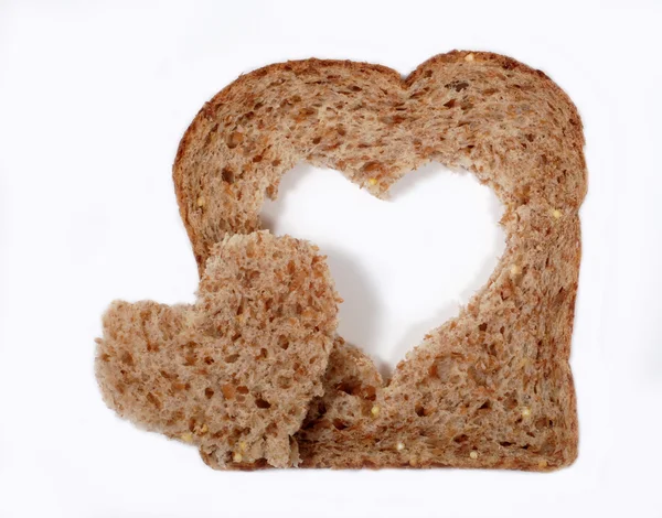 Pan integral con corazón Imagen De Stock