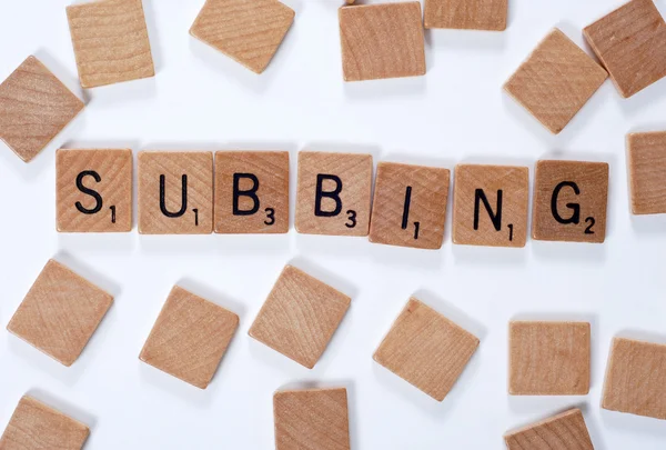 Nueva palabra: "Subbing" . —  Fotos de Stock