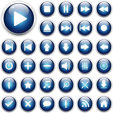Set of web icons, buttons clipart