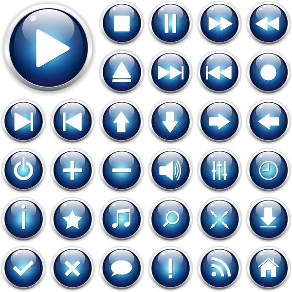 Conjunto de iconos web, botones — Vector de stock