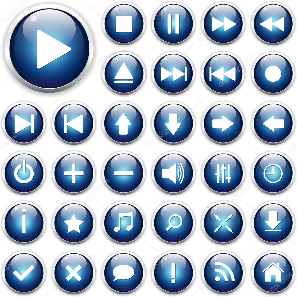 Set of web icons, buttons