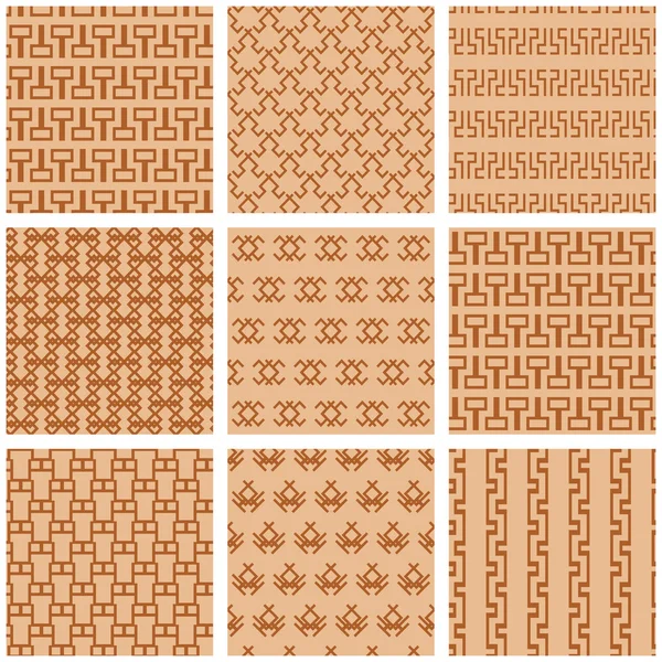 Set van naadloze geometrische patronen — Stockvector