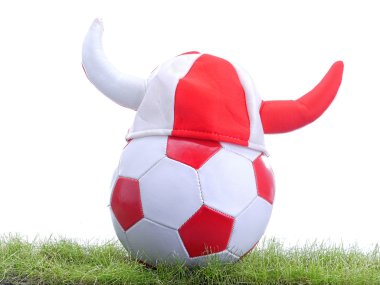 Soccer ball and Viking;s cap clipart