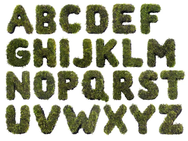 Grass alphabet — Stock Photo, Image