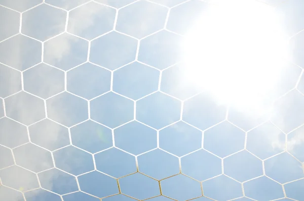 Κοντινό πλάνο ποδοσφαίρου goal net — Φωτογραφία Αρχείου