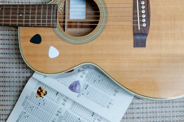 Guitar and Book music clipart