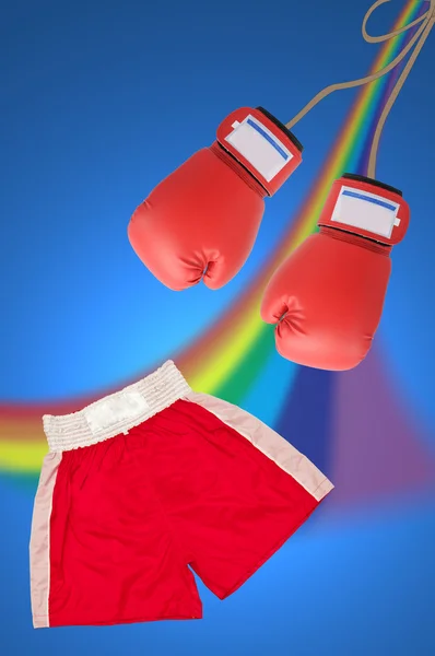 Boxning handske inställning — Stockfoto