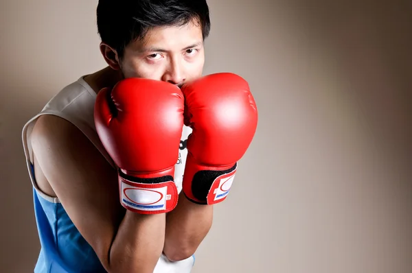 Boxeador en boxeo — Foto de Stock