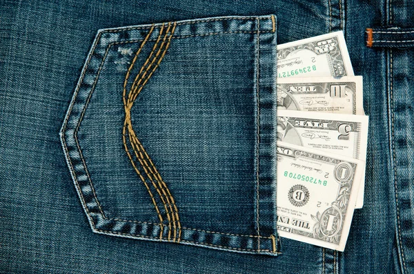 US dollar in the Jeans Pocket — Stock Photo, Image