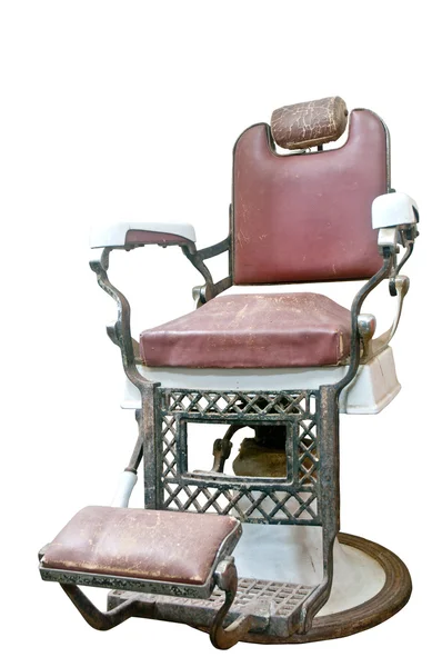 与老式的 chrome 的旧椅子理发店 — 图库照片