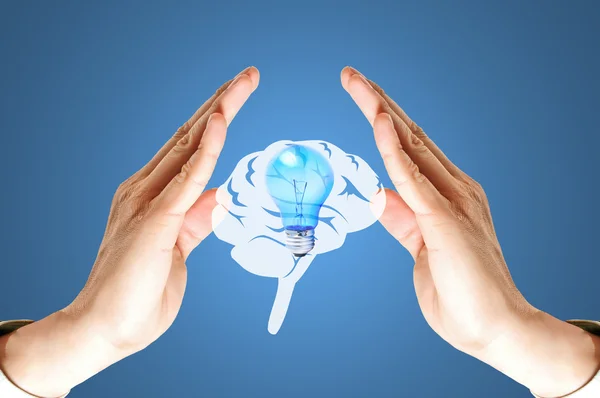 Power of thinking with your hand and your brain — Stock Photo, Image