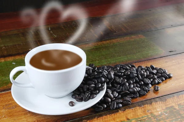 Ovansida av kaffe kopp o — Stockfoto