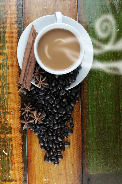 Pohled shora o šálek kávy — Stock fotografie