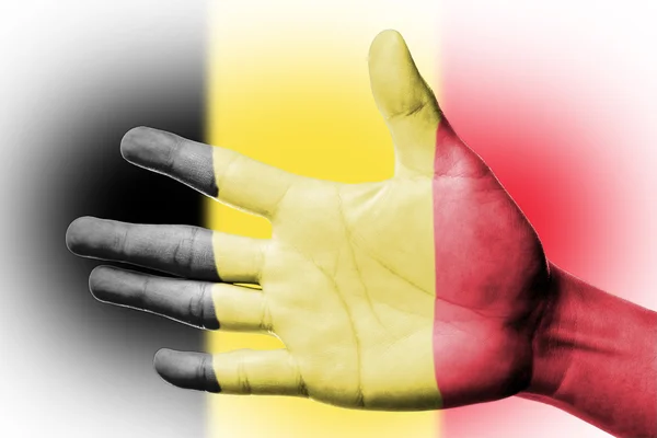 Målning Belgien flagga — Stockfoto