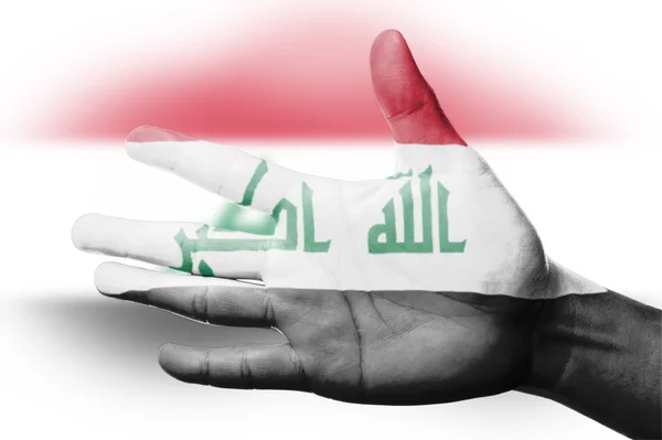 Asia Abanico animador con pintura Bandera nacional de Irak — Foto de Stock