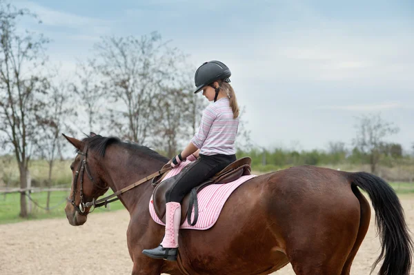 Montar um cavalo — Fotografia de Stock