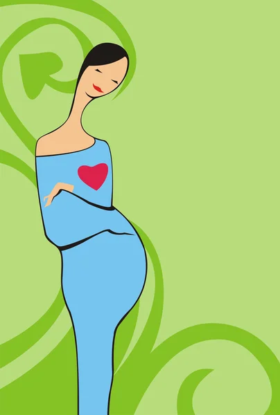 Gravid kvinna — Stock vektor