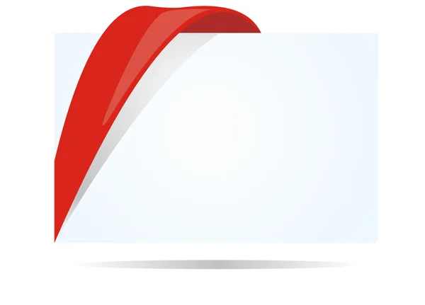 Cartel blanco con cinta roja — Vector de stock