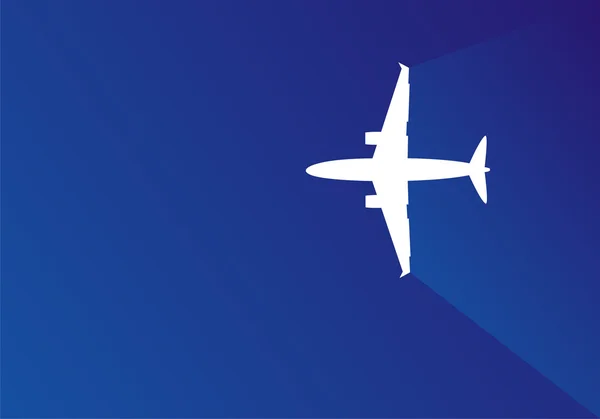Avión sobre fondo azul oscuro — Vector de stock