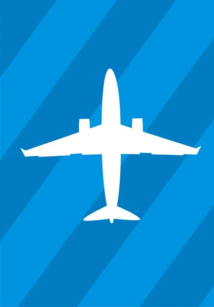 蓝色背景上的客机 — 图库矢量图片