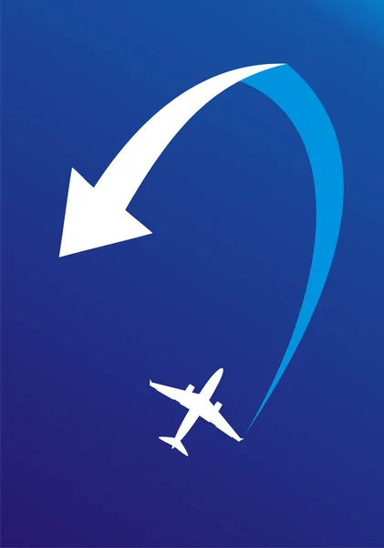 Avión y flecha — Vector de stock