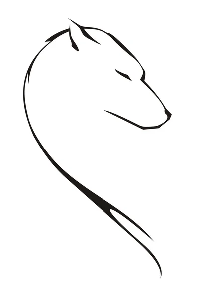 オオカミの頭部 — ストックベクタ