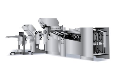 Folding-machine for bindery clipart