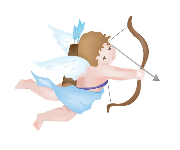 stock vector Cupid with bow and arrow