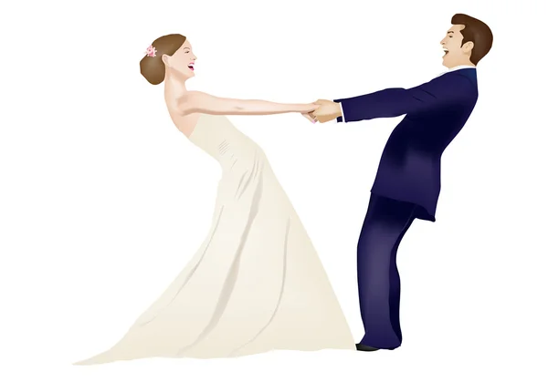 Bailando pareja casada — Vector de stock