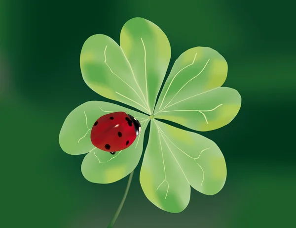 Ladybug on quatrefoil — Stock Vector