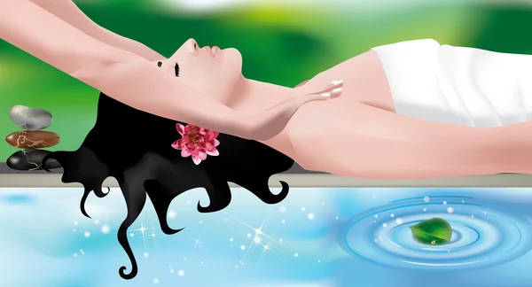 Massage i spa — Stock vektor