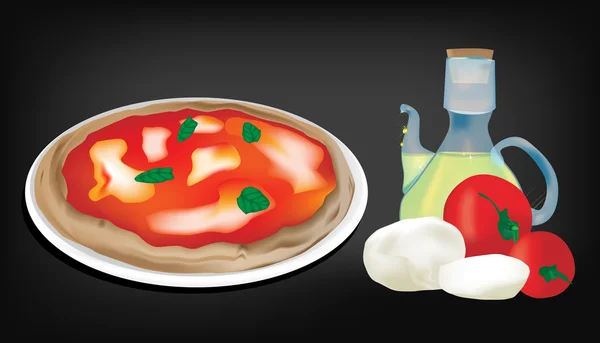 Пицца и ингредиенты — стоковый вектор