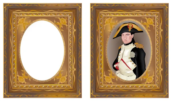 Napoleon Bonaparte in frame — Stockvector