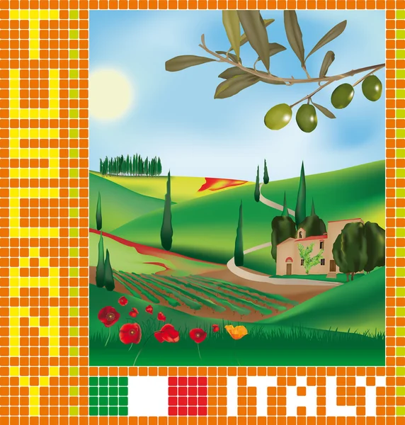 Toskanisches Mosaik 1 — Stockvektor