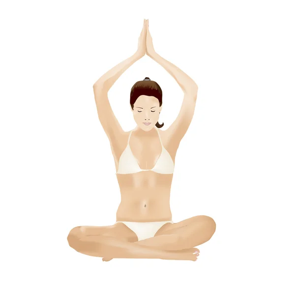 Chica de yoga — Vector de stock