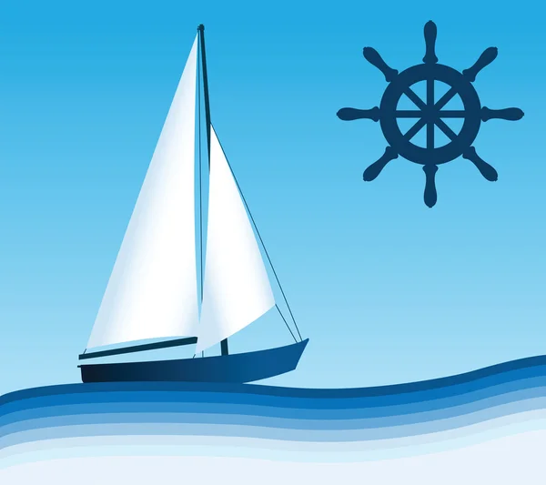 Boote und Schiffssilhouetten — Stockvektor
