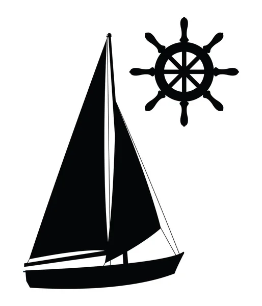 Bateaux et silhouettes de navires — Image vectorielle
