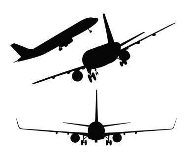 Plane silhouettes clipart