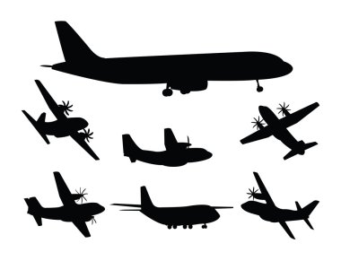 Plane silhouettes clipart