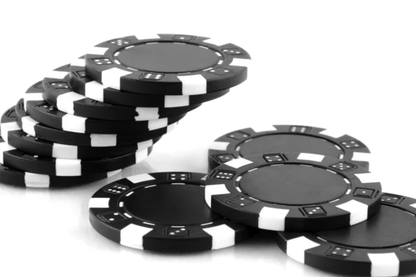 Schwarze Pokerchips — Stockfoto