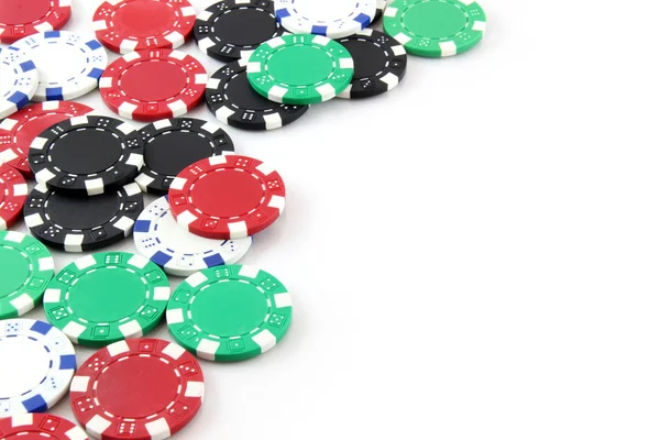 Casino di gioco d'azzardo chips con spazio di copia — Foto Stock