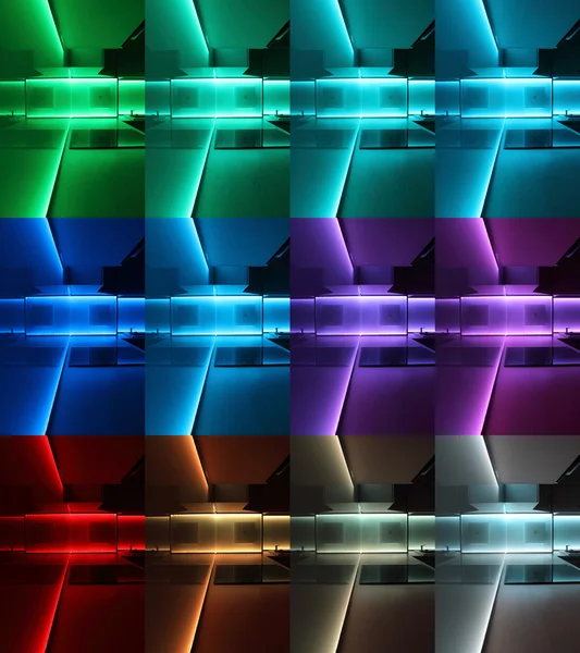 Küche mit LED-Beleuchtung — Stockfoto