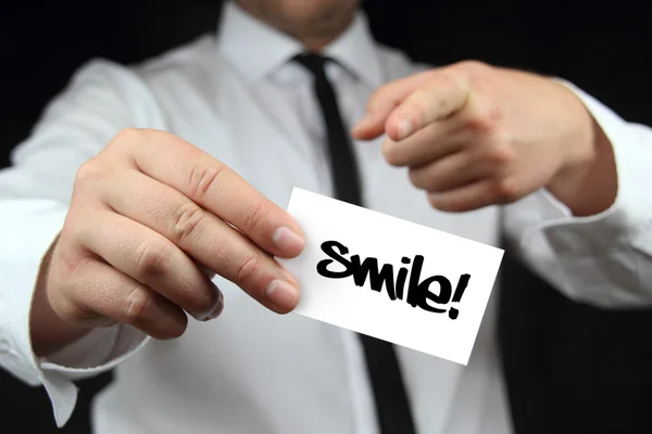 Χαμόγελο, επαγγελματική κάρτα — Φωτογραφία Αρχείου
