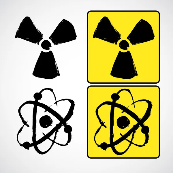 Grunge ilustración símbolo radiactivo — Vector de stock