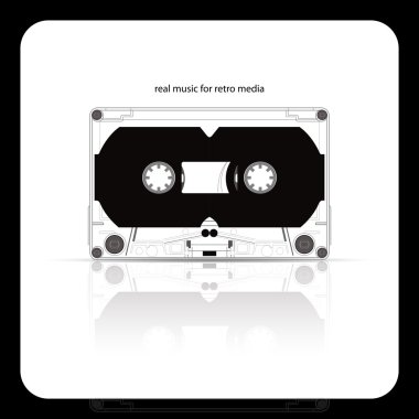 Audio tape cassette isolated on white clipart