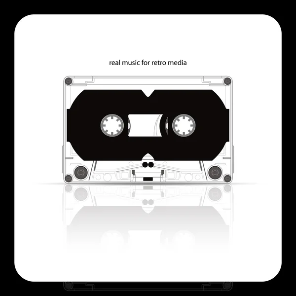 Audio tape cassette isolated on white — Stock Vector