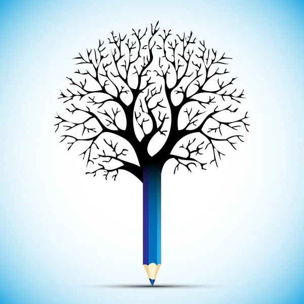 Ampoule couleur arbre crayon — Image vectorielle