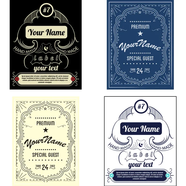 Set create your own bottle labels — Stock Vector