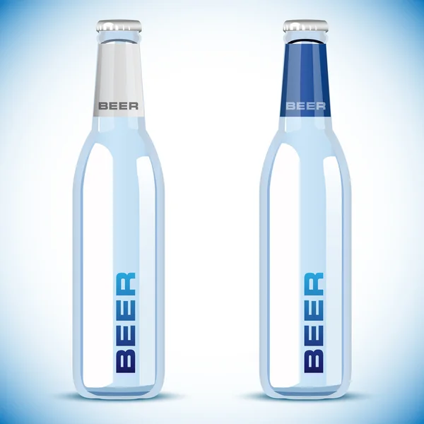 白を基調としたベクトルビール瓶 — ストックベクタ