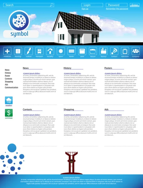 Templat desain situs web, vektor - Stok Vektor